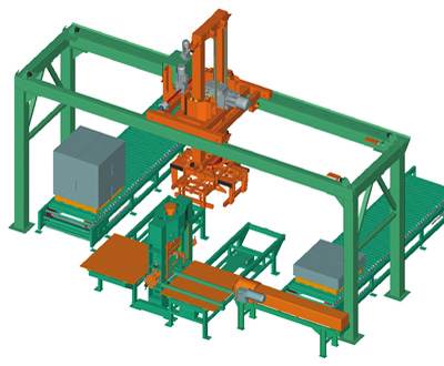 Splitting Machines with 4 knives aron60 layout 3D